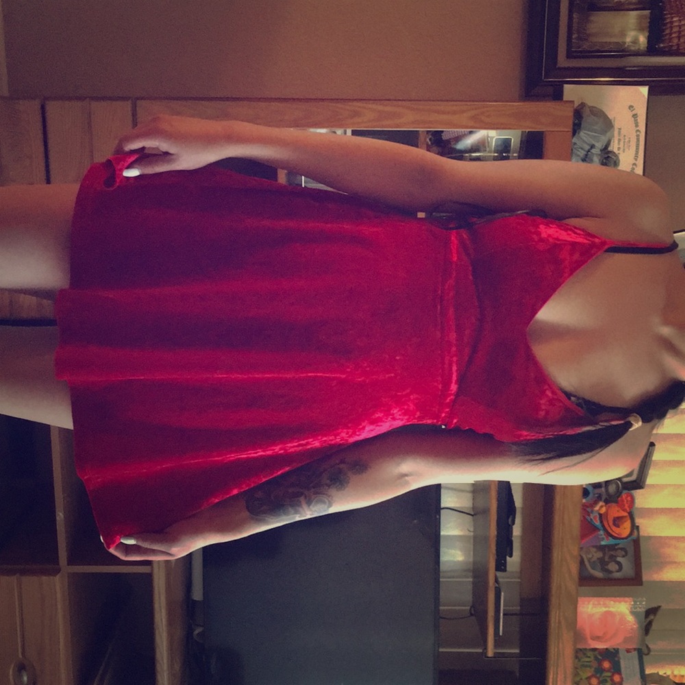 Red velvet dress